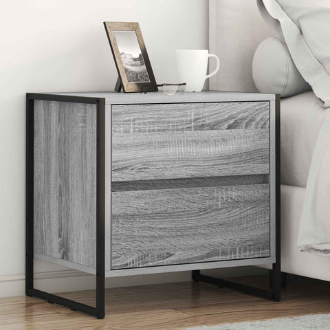 vidaXL Bedside Table Grey Sonoma 50 x 39.5 x 50 cm Engineered Wood