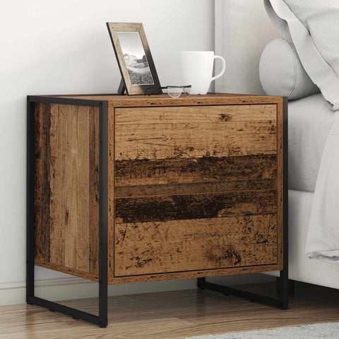 vidaXL Bedside Table 2 pcs Old Wood 50 x 39.5 x 50 cm Engineered Wood