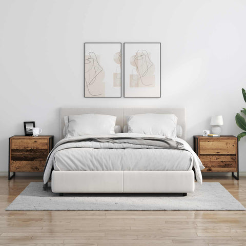 vidaXL Bedside Table 2 pcs Old Wood 50 x 39.5 x 50 cm Engineered Wood