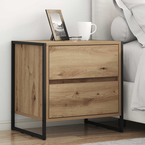 vidaXL Bedside Table Artisian Oak 50 x 39.5 x 50 cm Engineered Wood
