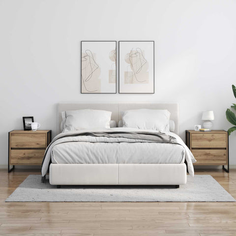 vidaXL Bedside Table Artisian Oak 50 x 39.5 x 50 cm Engineered Wood