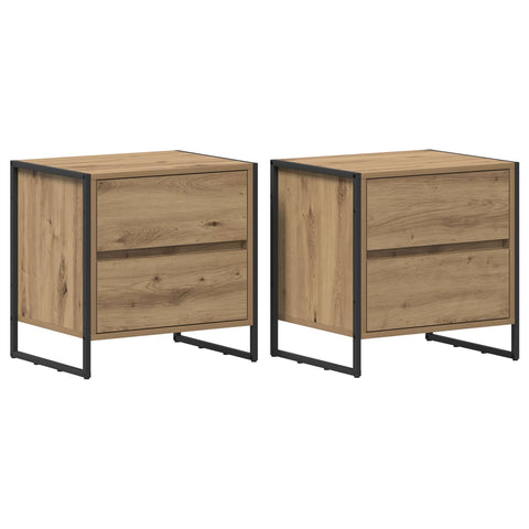 vidaXL Bedside Table with Drawer 2 pcs Artisian Oak 50 x 39.5 x 50 cm