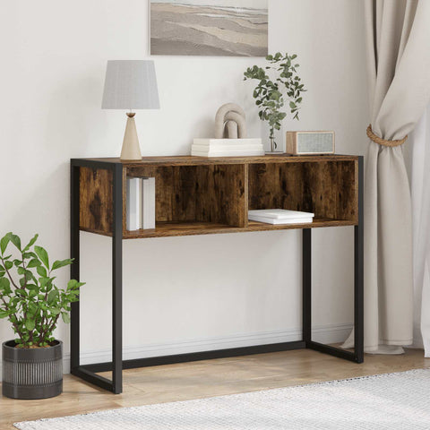 vidaXL End Table Smoke Oak 100 x 36 x 75 cm Engineered Wood