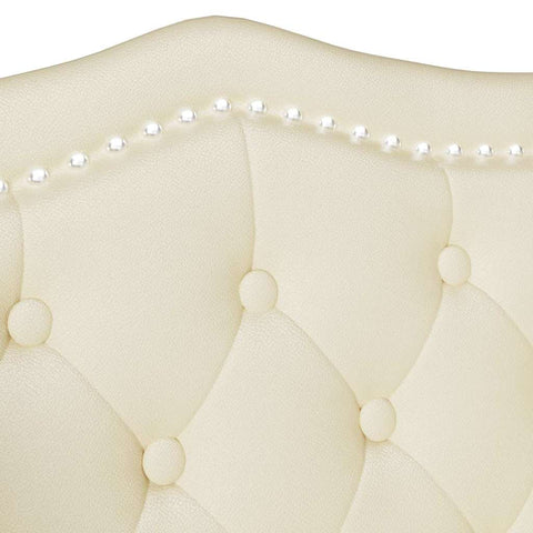 vidaXL Chesterfield Bench Cream 120.5 x 65 x 75 cm Faux Leather