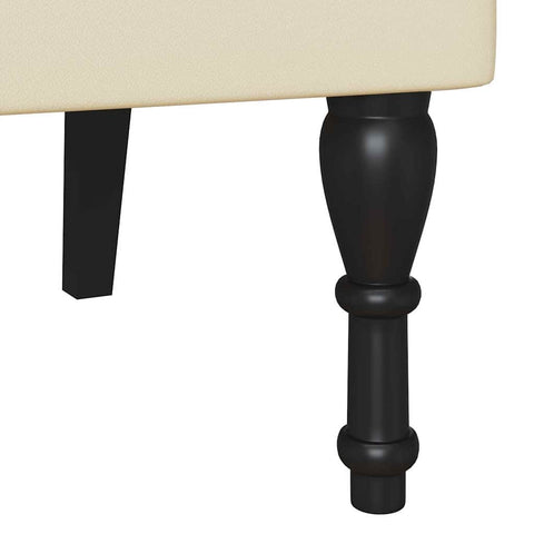 vidaXL Chesterfield Bench Cream 120.5 x 65 x 75 cm Faux Leather