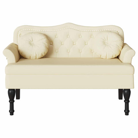 vidaXL Chesterfield Bench Cream 120.5 x 65 x 75 cm Faux Leather