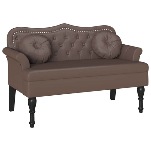 vidaXL Chesterfield Bench Brown 120.5 x 65 x 75 cm Faux Leather