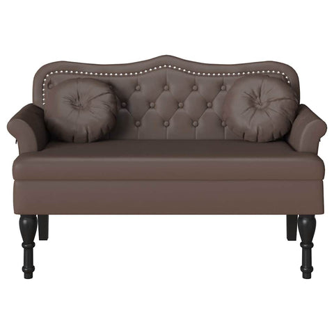 vidaXL Chesterfield Bench Brown 120.5 x 65 x 75 cm Faux Leather