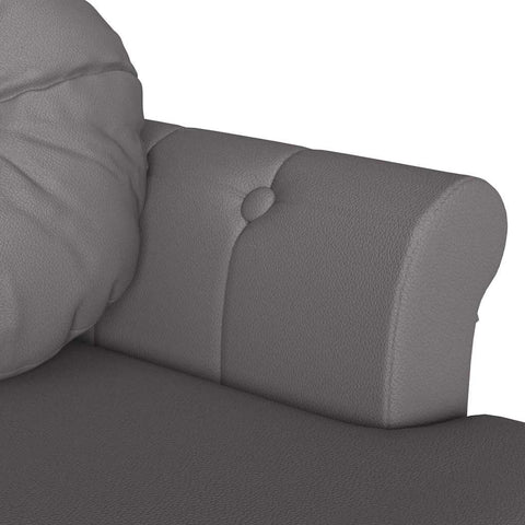 vidaXL Chesterfield Bench Grey 120.5 x 65 x 75 cm Faux Leather