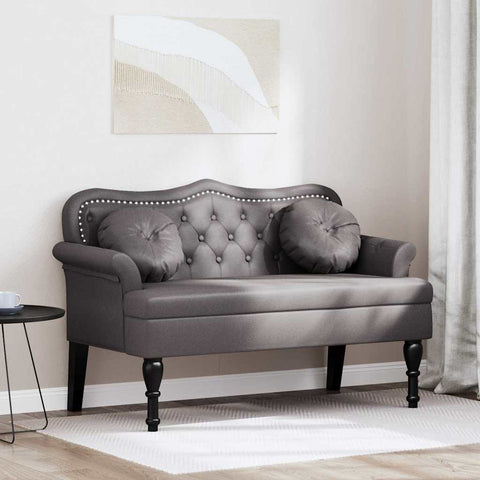 vidaXL Chesterfield Bench Grey 120.5 x 65 x 75 cm Faux Leather