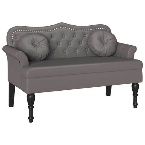 vidaXL Chesterfield Bench Grey 120.5 x 65 x 75 cm Faux Leather