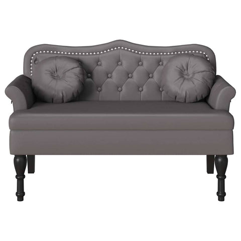 vidaXL Chesterfield Bench Grey 120.5 x 65 x 75 cm Faux Leather