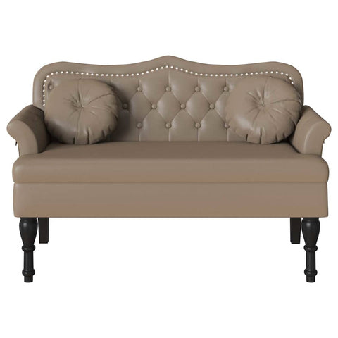 vidaXL Chesterfield Bench Cappuccino 120.5 x 65 x 75 cm Faux Leather