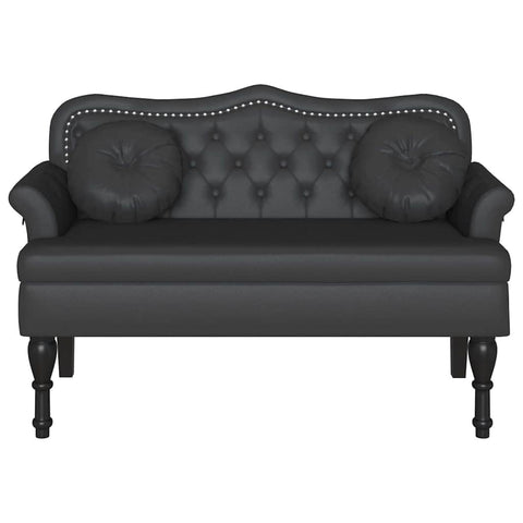 vidaXL Chesterfield Bench Black 120.5 x 65 x 75 cm Faux Leather