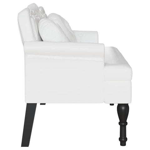 vidaXL Chesterfield Bench White 120.5 x 65 x 75 cm Faux Leather