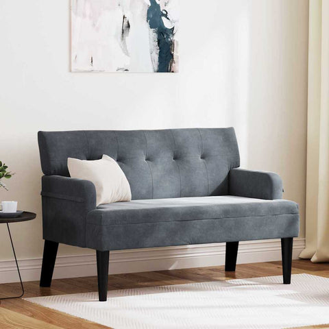 vidaXL Bench Dark Grey 112 x 65.5 x 75 cm Velvet