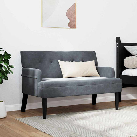 vidaXL Bench Dark Grey 112 x 65.5 x 75 cm Velvet