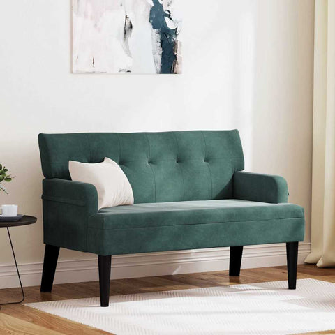 vidaXL Bench Dark Green 112 x 65.5 x 75 cm Velvet