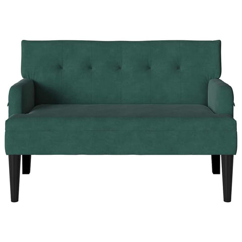 vidaXL Bench Dark Green 112 x 65.5 x 75 cm Velvet