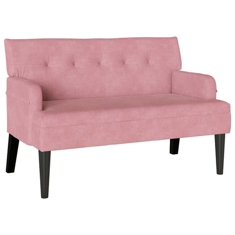 vidaXL Bench Pink 112 x 65.5 x 75 cm Velvet