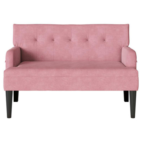 vidaXL Bench Pink 112 x 65.5 x 75 cm Velvet