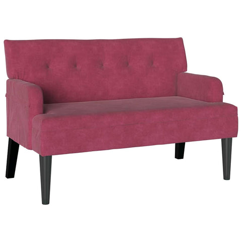 vidaXL Bench Wine Red 112 x 65.5 x 75 cm Velvet