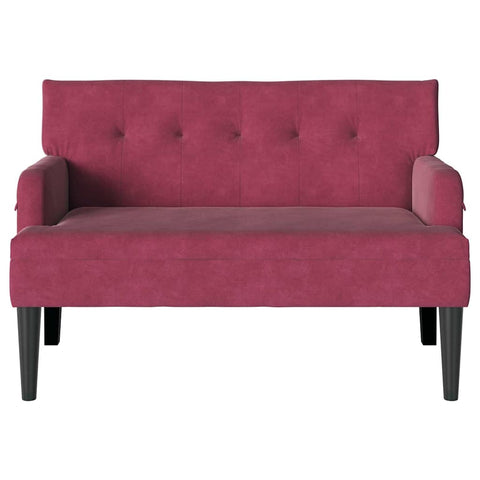 vidaXL Bench Wine Red 112 x 65.5 x 75 cm Velvet