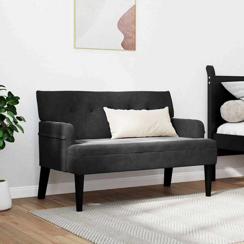 vidaXL Bench Black 112 x 65.5 x 75 cm Velvet