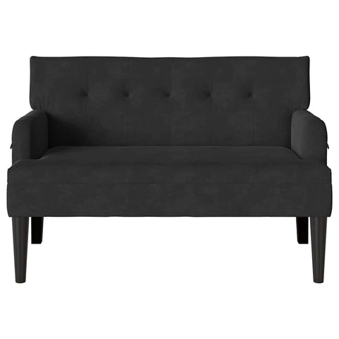 vidaXL Bench Black 112 x 65.5 x 75 cm Velvet