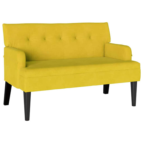 vidaXL Bench Yellow 112 x 65.5 x 75 cm Velvet