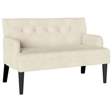 vidaXL Bench Cream 112 x 65.5 x 75 cm Velvet