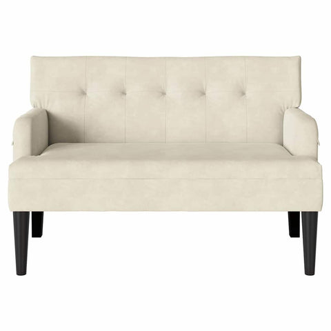 vidaXL Bench Cream 112 x 65.5 x 75 cm Velvet