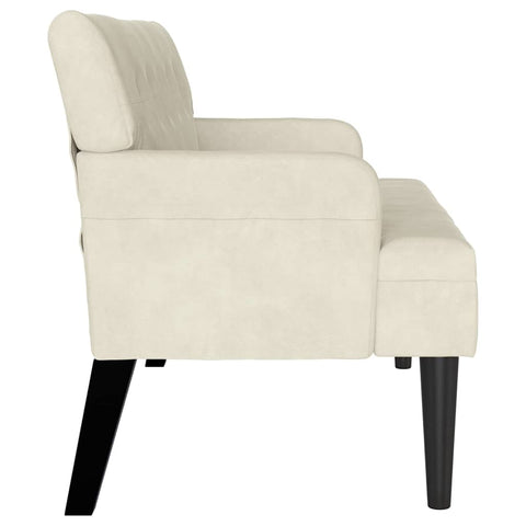vidaXL Bench Cream 112 x 65.5 x 75 cm Velvet