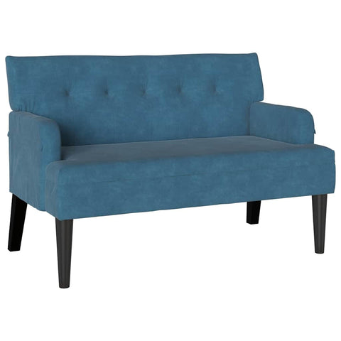 vidaXL Bench Blue 112 x 65.5 x 75 cm Velvet