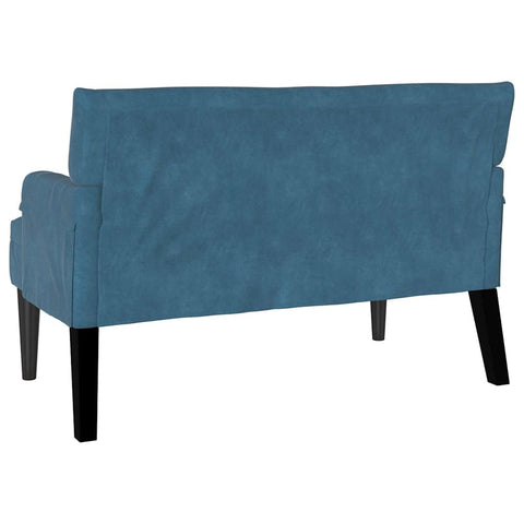 vidaXL Bench Blue 112 x 65.5 x 75 cm Velvet