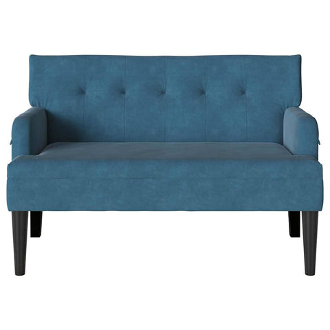 vidaXL Bench Blue 112 x 65.5 x 75 cm Velvet