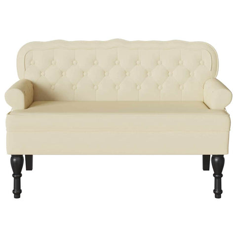 vidaXL Bench Cream 119.5 x 64.5 x 75 cm Faux Leather