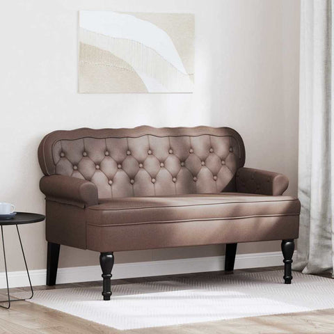 vidaXL Bench Brown 119.5 x 64.5 x 75 cm Faux Leather