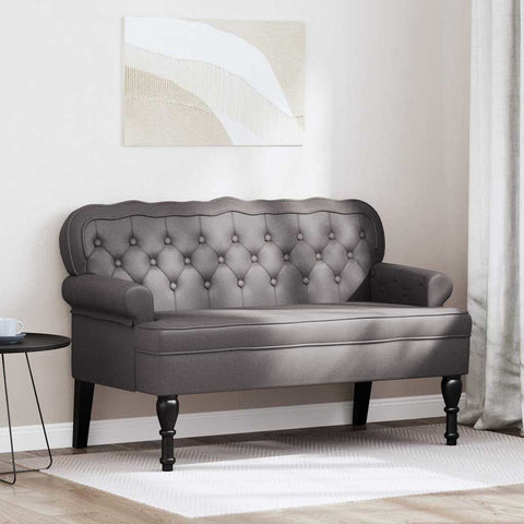 vidaXL Bench Grey 119.5 x 64.5 x 75 cm Faux Leather