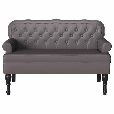 vidaXL Bench Grey 119.5 x 64.5 x 75 cm Faux Leather