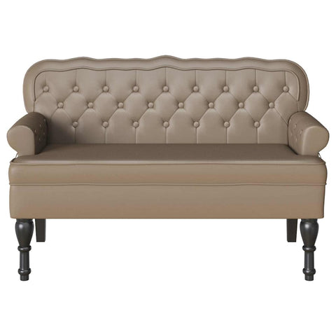 vidaXL Bench Cappuccino 119.5 x 64.5 x 75 cm Faux Leather
