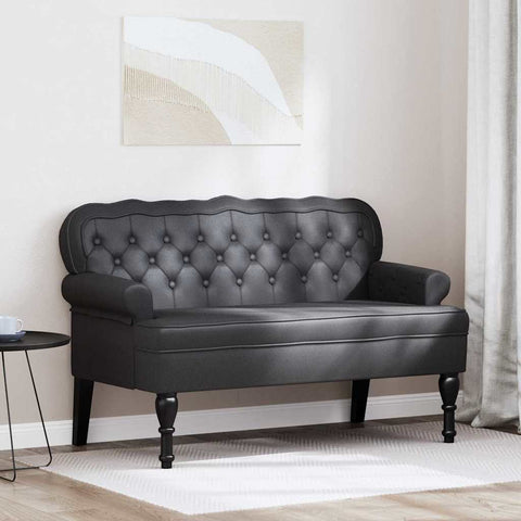 vidaXL Bench Black 119.5 x 64.5 x 75 cm Faux Leather