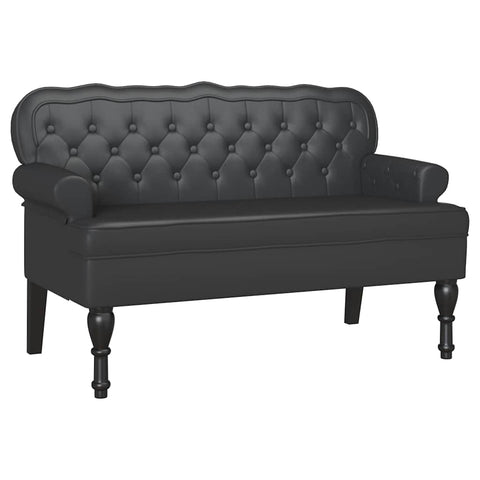 vidaXL Bench Black 119.5 x 64.5 x 75 cm Faux Leather
