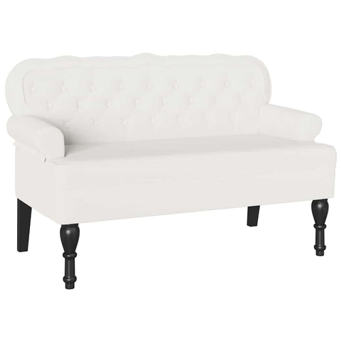 vidaXL Bench White 119.5 x 64.5 x 75 cm Faux Leather