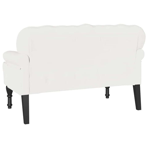 vidaXL Bench White 119.5 x 64.5 x 75 cm Faux Leather