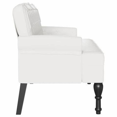 vidaXL Bench White 119.5 x 64.5 x 75 cm Faux Leather