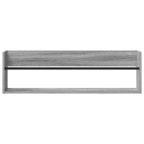 vidaXL Magazine Rack with Shelf 2 pcs Grey Sonoma 100 x 12 x 30 cm