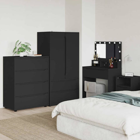 vidaXL Storage Cabinets 2 pcs Black 80 x 48 x 105 cm Engineered Wood
