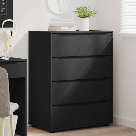 vidaXL Storage Cabinets 2 pcs Black 80 x 48 x 105 cm Engineered Wood