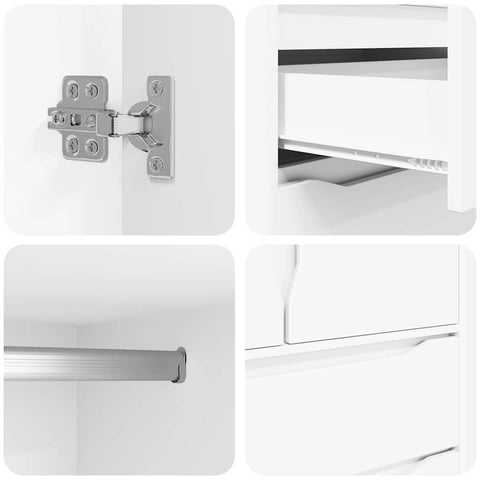 vidaXL Bathroom Cabinet White 79.5 x 49 x 156 cm Engineered Wood